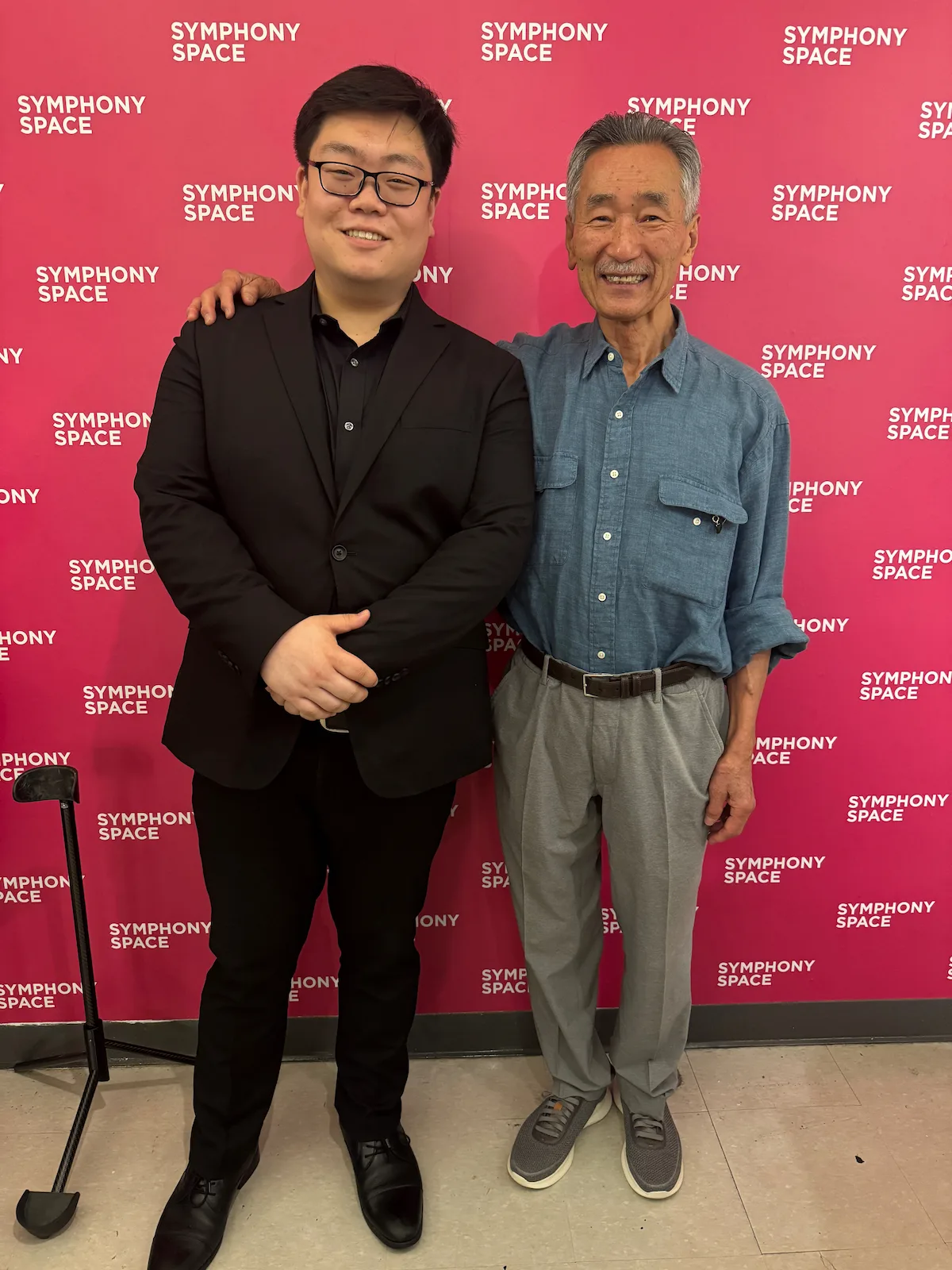 Jacky Y. Xu with World Civic Orchestra founder Vincent Koh at Symphony Space